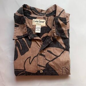 Cooke Street Honolulu Men's Brown Leaf Print Button Up Shirt Size XL